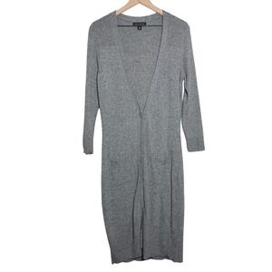 Banana Republic Womens Cashmere Cardigan‎ M Gray Long Luxury Wool Blend Soft